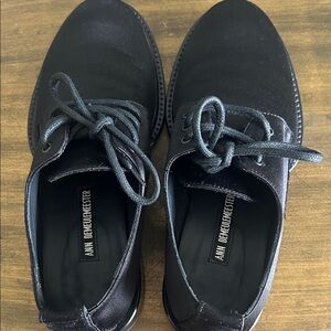 Ann Demeulemeester Black Men's Derby Lace-Up Shoes